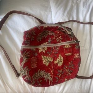 Red vintage mini backpack